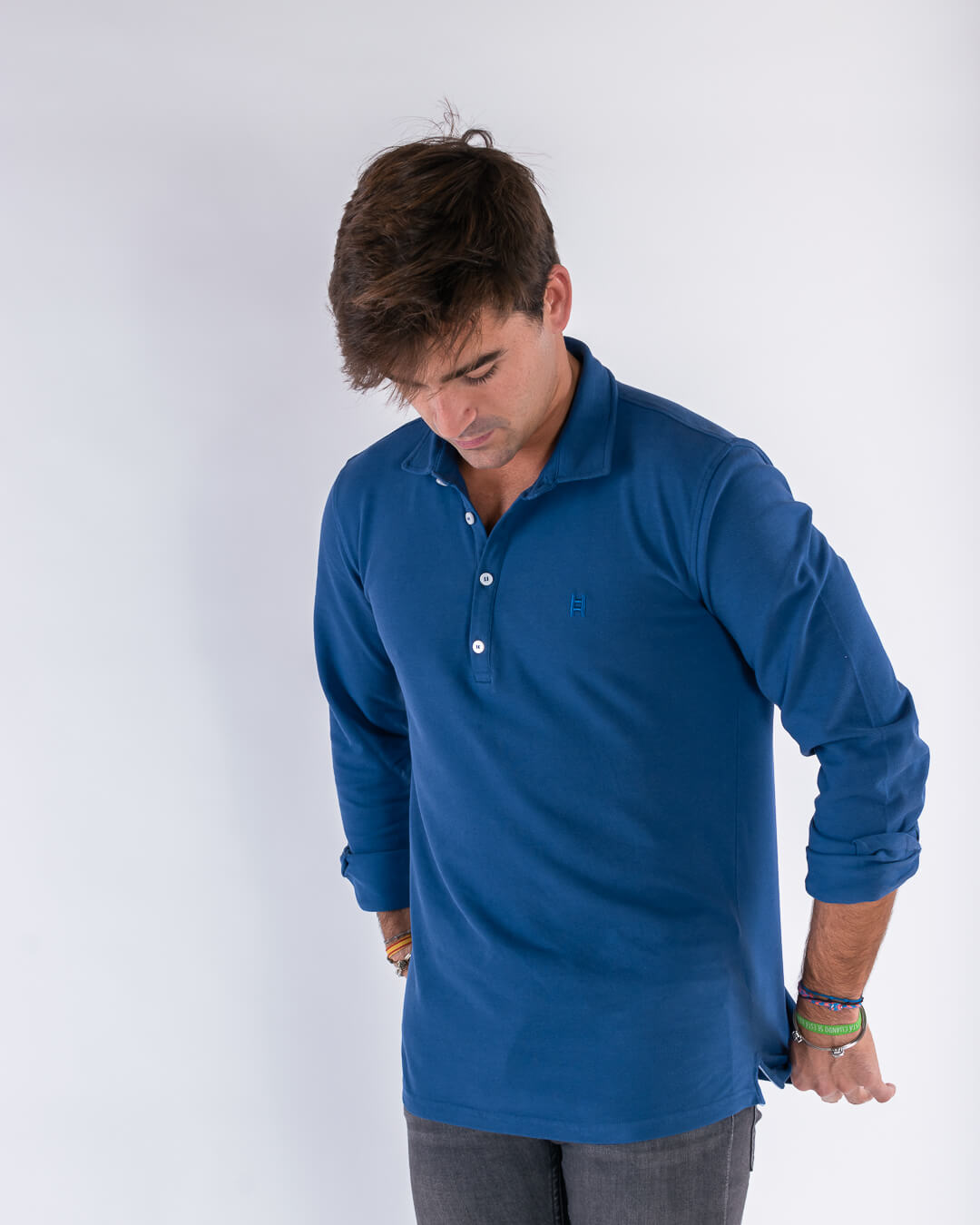 Polera piqué Azul Mahón